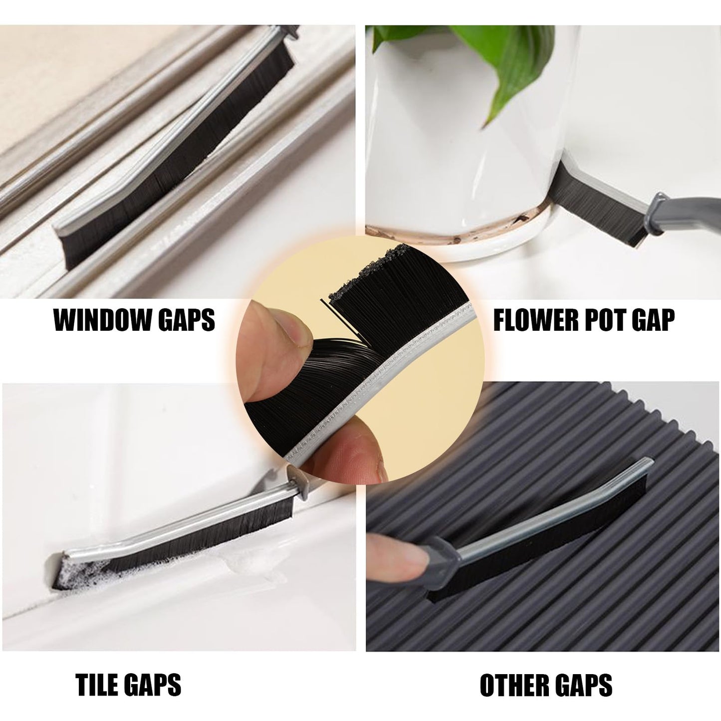 Spring Cleaning -5Pcs Crevice Scrubbing Brush Stiff Bristle Gap Brush Multifunctional for Bathroom Household Kitchen Tiles Window Crevice Cleaning Tool