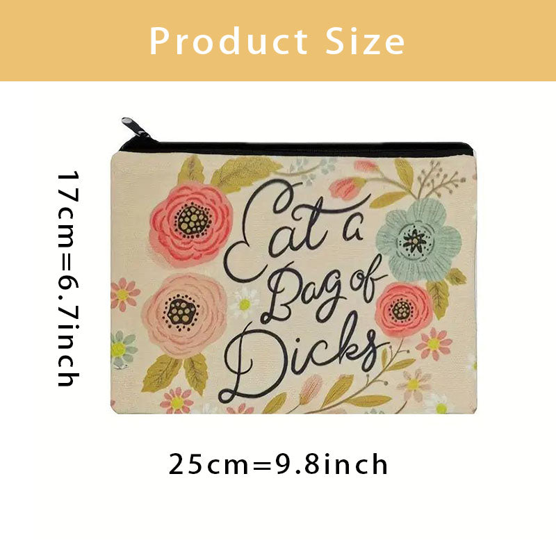 Storage Bag with Floral Pattern, Lightweight Multi- functional Fashion Makeup Bag,Casual Travel Makeup Bag,Portable Zipper Cosmetic Organizer Storage Bag