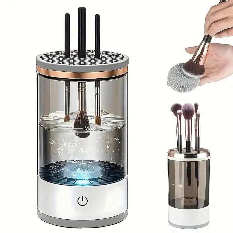 Electric Makeup Brush Cleaner,All-in- One Makeup Brush Cleaning Machine, Ultra - fast Electric Spinning Cleaner for Most Sized Brushes, Perfect Gift for Women