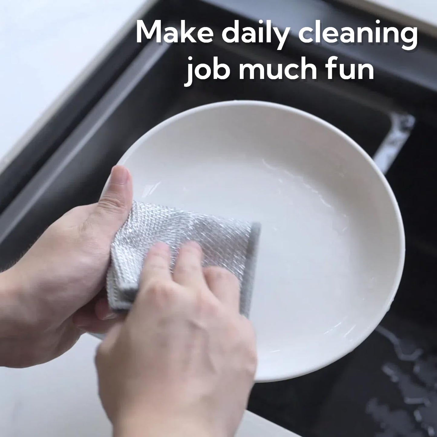 12 Count Multipurpose Wire Dishwashing Rags- Non - Scratch, Reusable & Washable Cleaning Cloths for Kitchen, Sinks, and Pans | Robust Wet & Dry Use Scrubber for Dishes