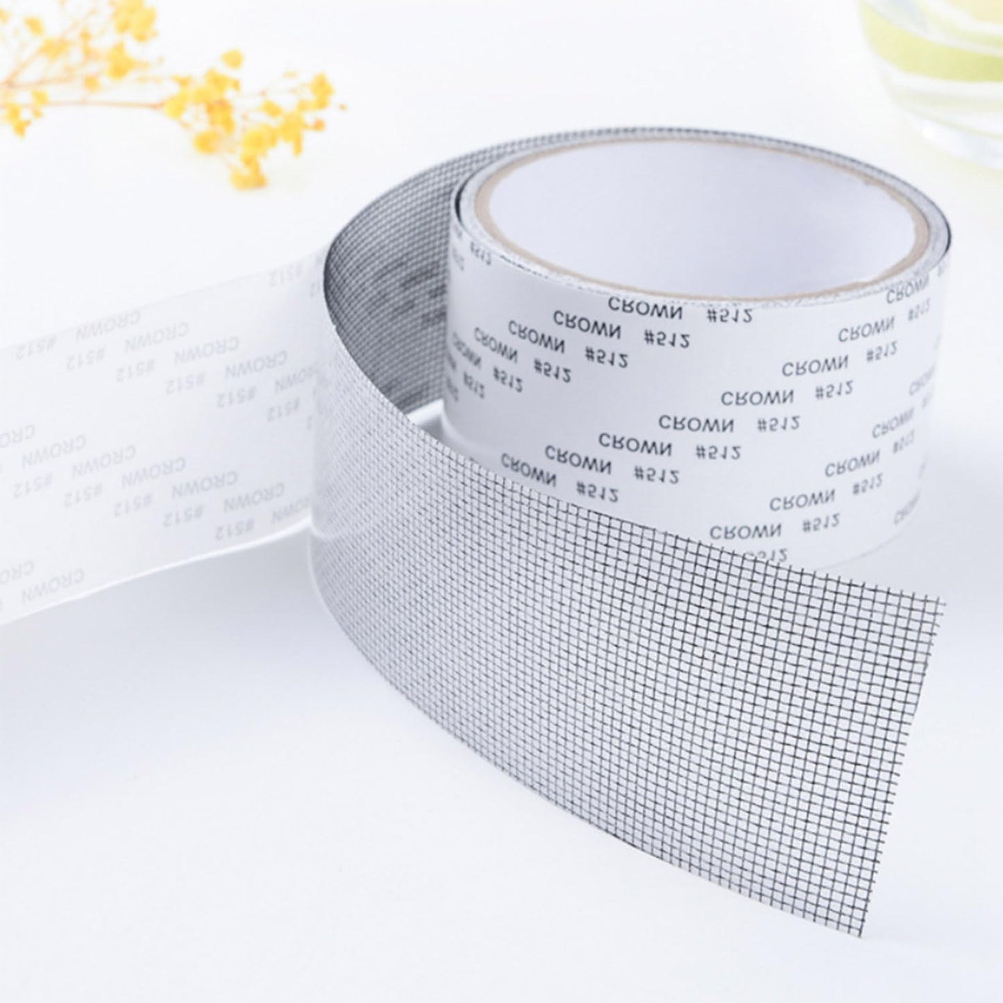 Window Screen Repair Tape, Adhesive Gray Screen Repair Strip, Durable Fiberglass Mesh Tape for Restoring Window and Door Screens