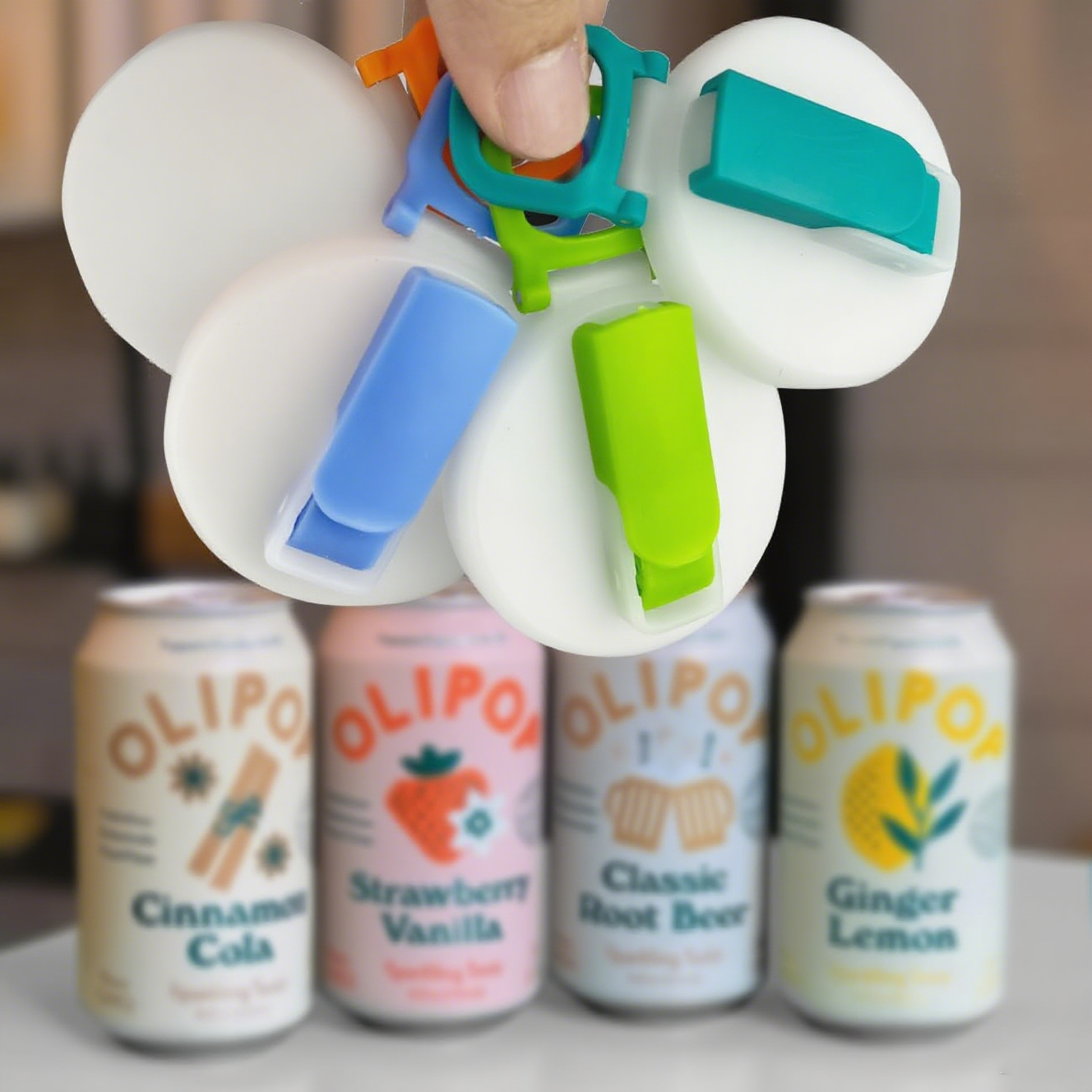 4-Pack Reusable Silicone Soda Can Lids with Straw - Fits Standard Cans, Perfect for Coke, Beer, Juice & Energy Drinks, Ideal for Children's Gifts