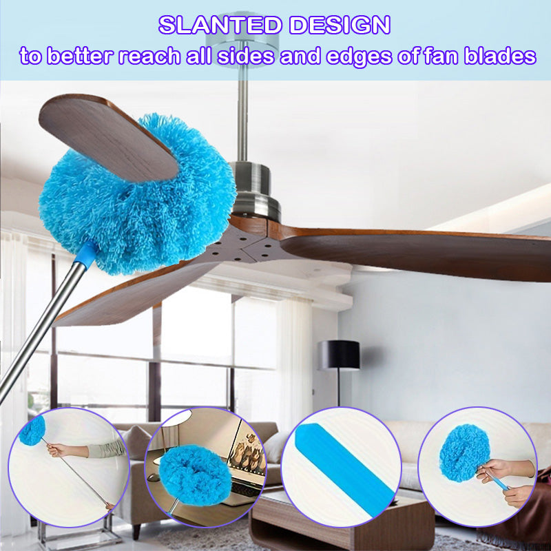 Ceiling Fan & Household Dust Buster:Detachable Microfiber Duster with Washable Feature, ldeal for Summer and Fall Cleaning tool, a Decoration- worthy Housekeeping Essential, Extension Pole Ceiling Fan Duster