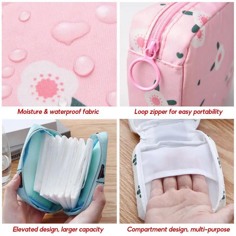 Sanitary Napkin Storage Bag,Portable Menstrual Pad Storage Bag,Small Zipper Storage Bag for Outdoor Travel, Popular Home Organizing Tools