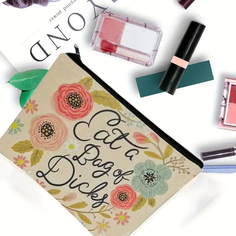 Storage Bag with Floral Pattern, Lightweight Multi- functional Fashion Makeup Bag,Casual Travel Makeup Bag,Portable Zipper Cosmetic Organizer Storage Bag