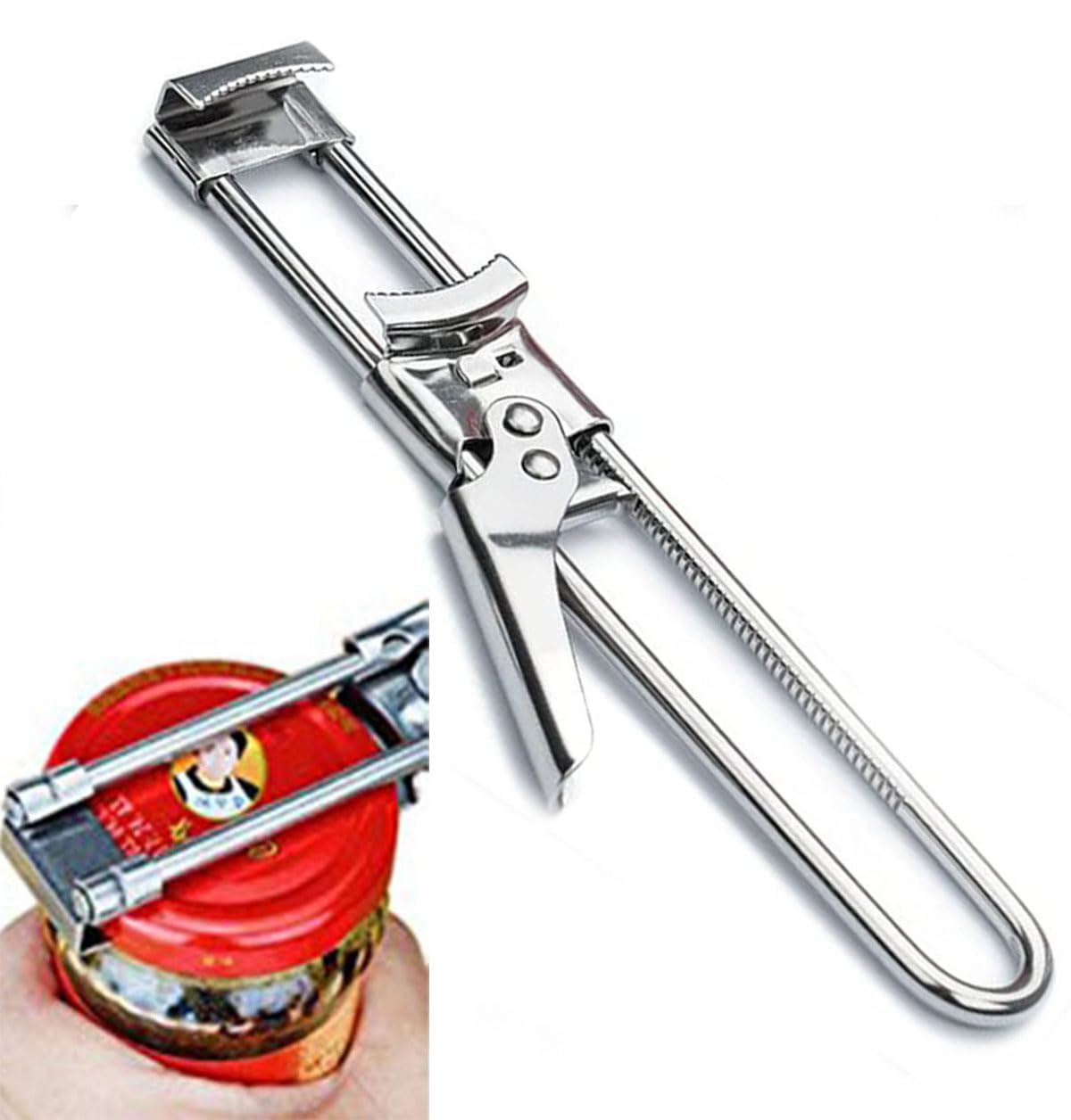 Jar Opener for Weak Hands, Stainless Steel Bottle Cap Opener for Effortless Opening, Gripper Tight Lid Opener for Seniors with Arthritis and Kids, Jar Gripper for Kitchen