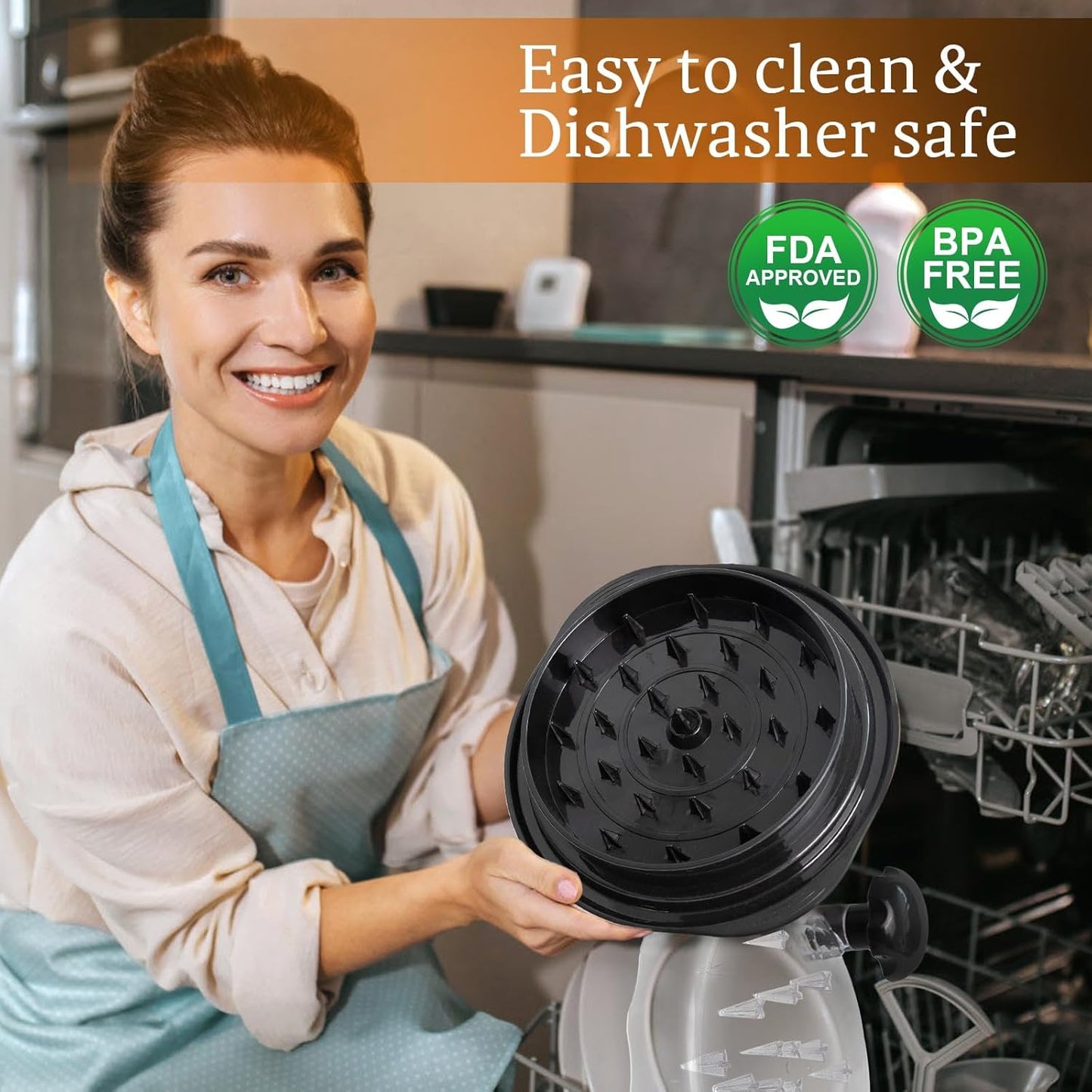 Large Chicken Breast Shredder Tool, Transparent Lid Meat Grinder, Anti - Slip Strip,Ergonomic Handle, BPA Free, Perfect Utensils for Pork, Beef, Chicken. Kitchen Gadaets