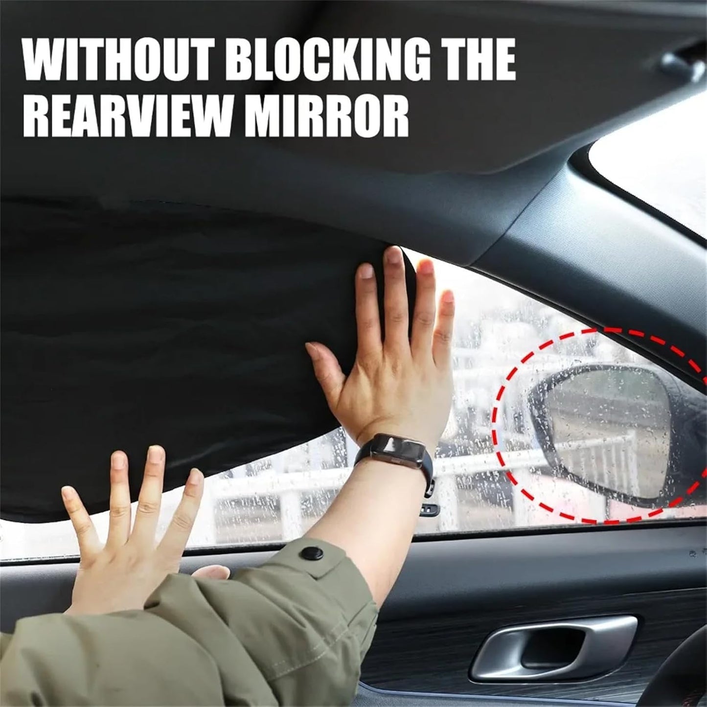 Car Side Window Sun Shade, Electrostatic Adsorption, 4 Pack Ultra - Light Front Shade,4- Layer Protection, Foldable Anti-Glare