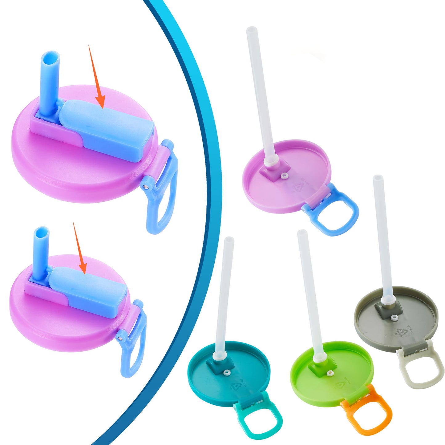 4-Pack Reusable Silicone Soda Can Lids with Straw - Fits Standard Cans, Perfect for Coke, Beer, Juice & Energy Drinks, Ideal for Children's Gifts