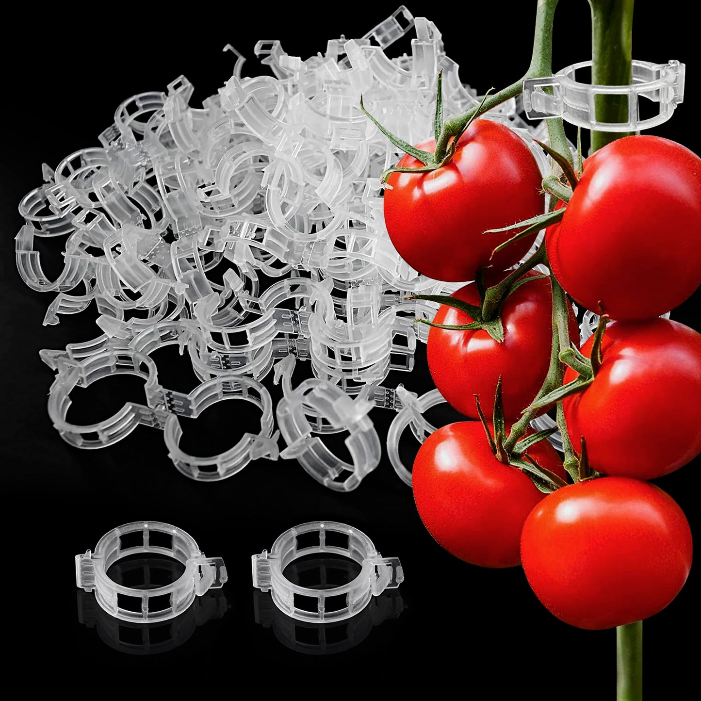 100 Counts Plant Support Clips, Vine Plastic Trellis Clips for Garden, Vine & Vegetable Support to Keep Plants Upright &Healthy(White)