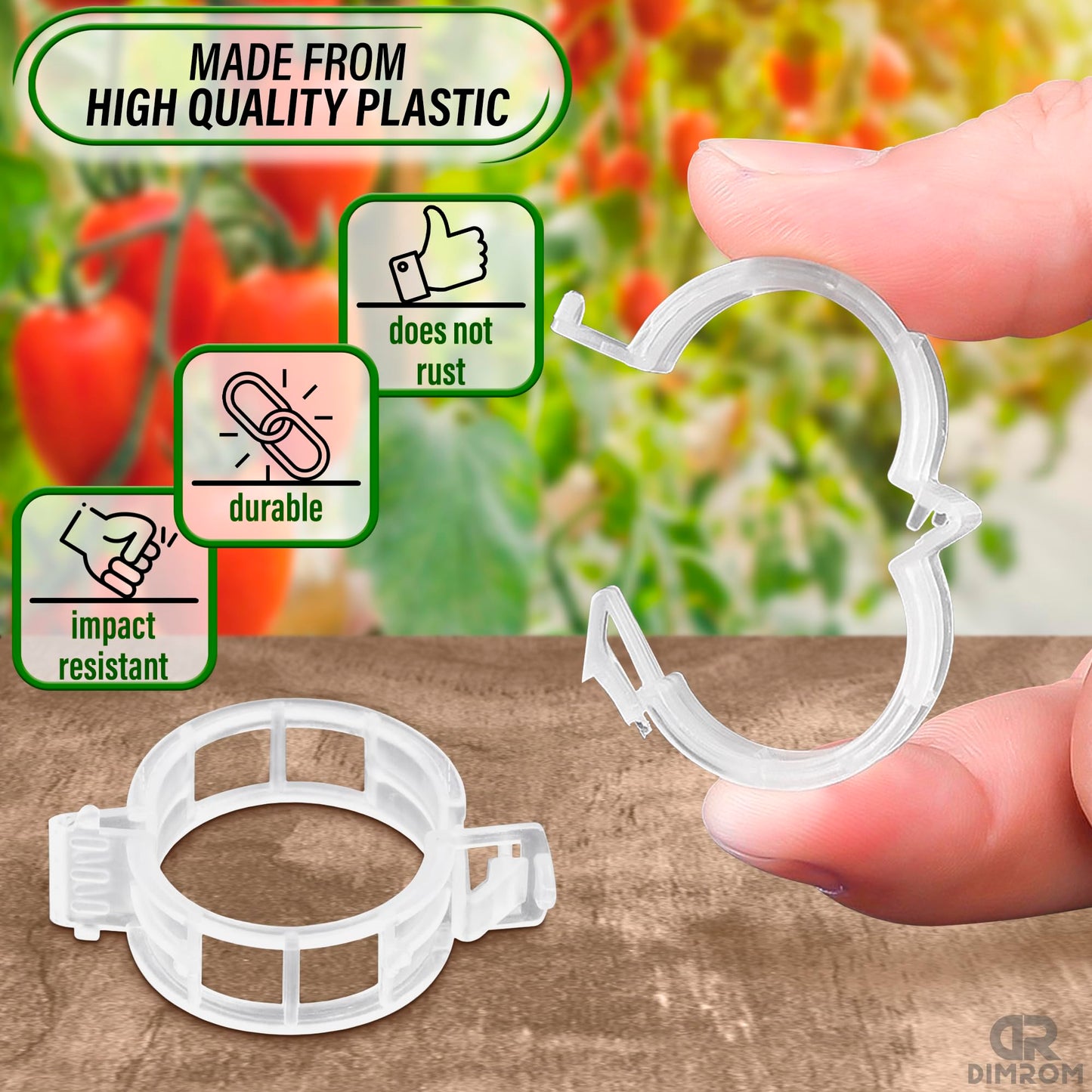 100 Counts Plant Support Clips, Vine Plastic Trellis Clips for Garden, Vine & Vegetable Support to Keep Plants Upright &Healthy(White)