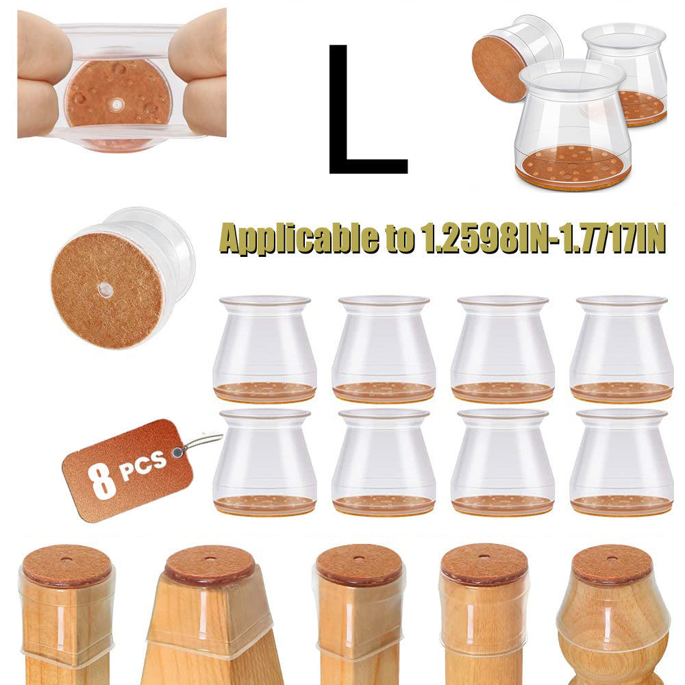 Chair rubber mat protects the floor from scratches and noise, chair foot mat, suitable for wood floors, tiles, daily household items non-slip felt slide.Fitted furniture leg covers