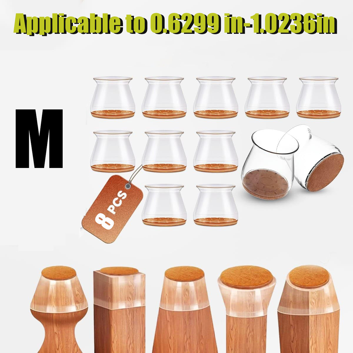 Chair rubber mat protects the floor from scratches and noise, chair foot mat, suitable for wood floors, tiles, daily household items non-slip felt slide.Fitted furniture leg covers