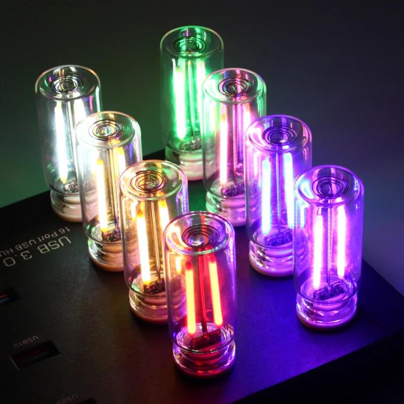 Car USB Night Light Touch Dimmable LED Filament Lamp Portable Lighting Plug and Play Warm Atmosphere Light for Car Bedroom