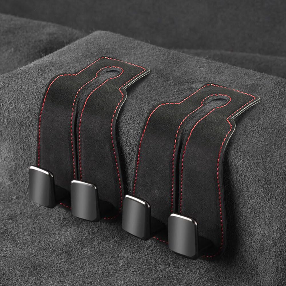 Car Seat Back Storage Hook, 1Count PU Leather Concealed Hook, Multipurpose & Durable, Ideal Car Interior Accessories