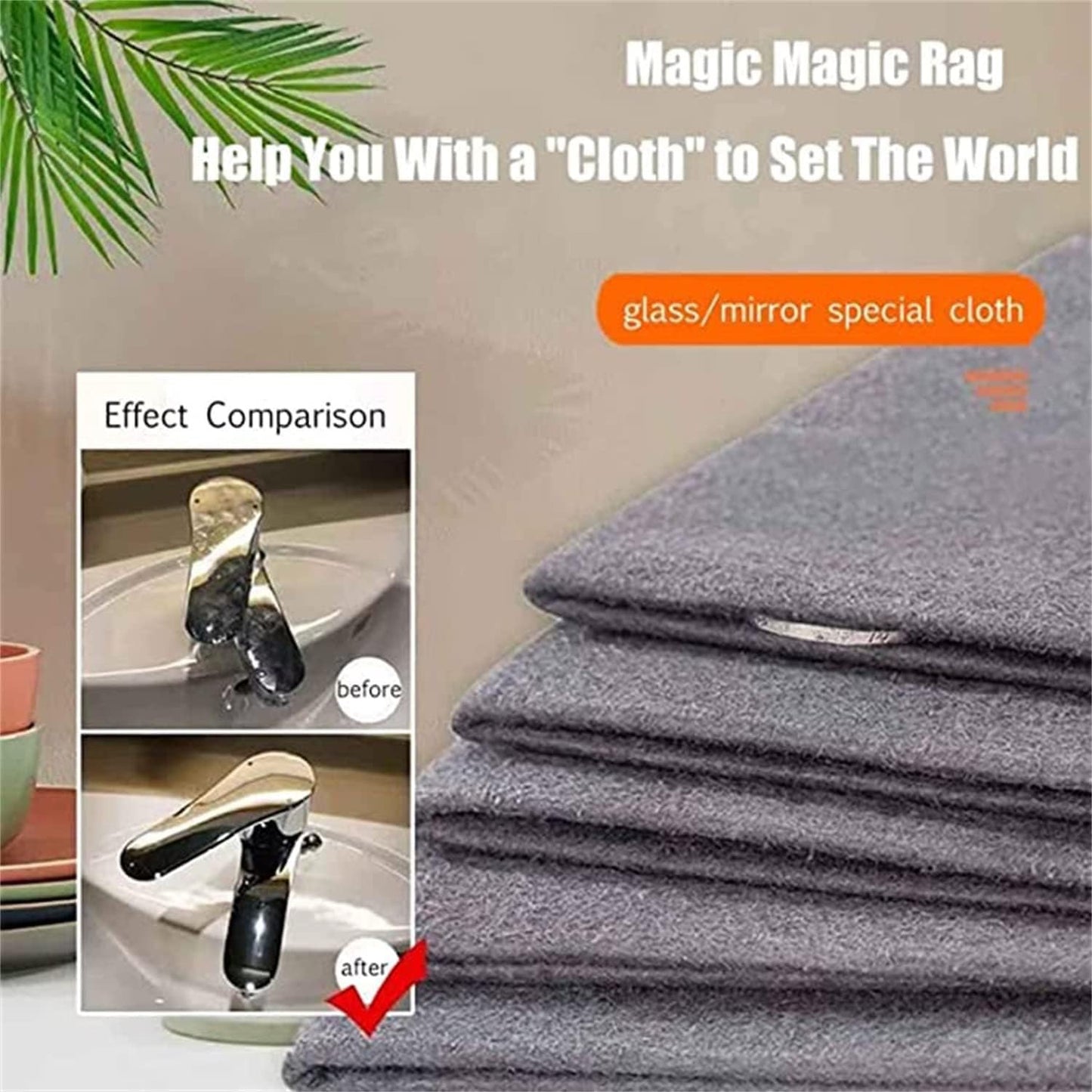 10 Counts Magic Cleaning Cloth, Reuseable Thickened Streak Free Magic Cleaning Wipes, Microfiber Cleaning Cloths for Windows Glass Vehicles