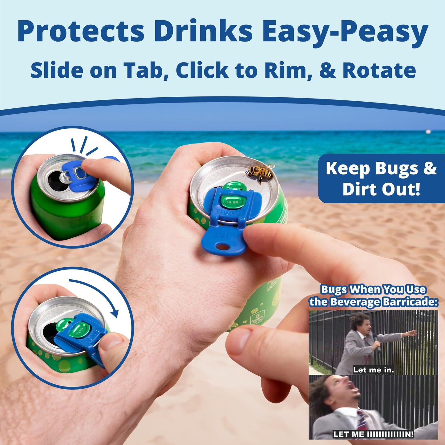 Portable tin can drink protective lid, insect-proof and anti-dirt bottle opener, easily protect every bite of drink, an essential tool for outdoor dinners