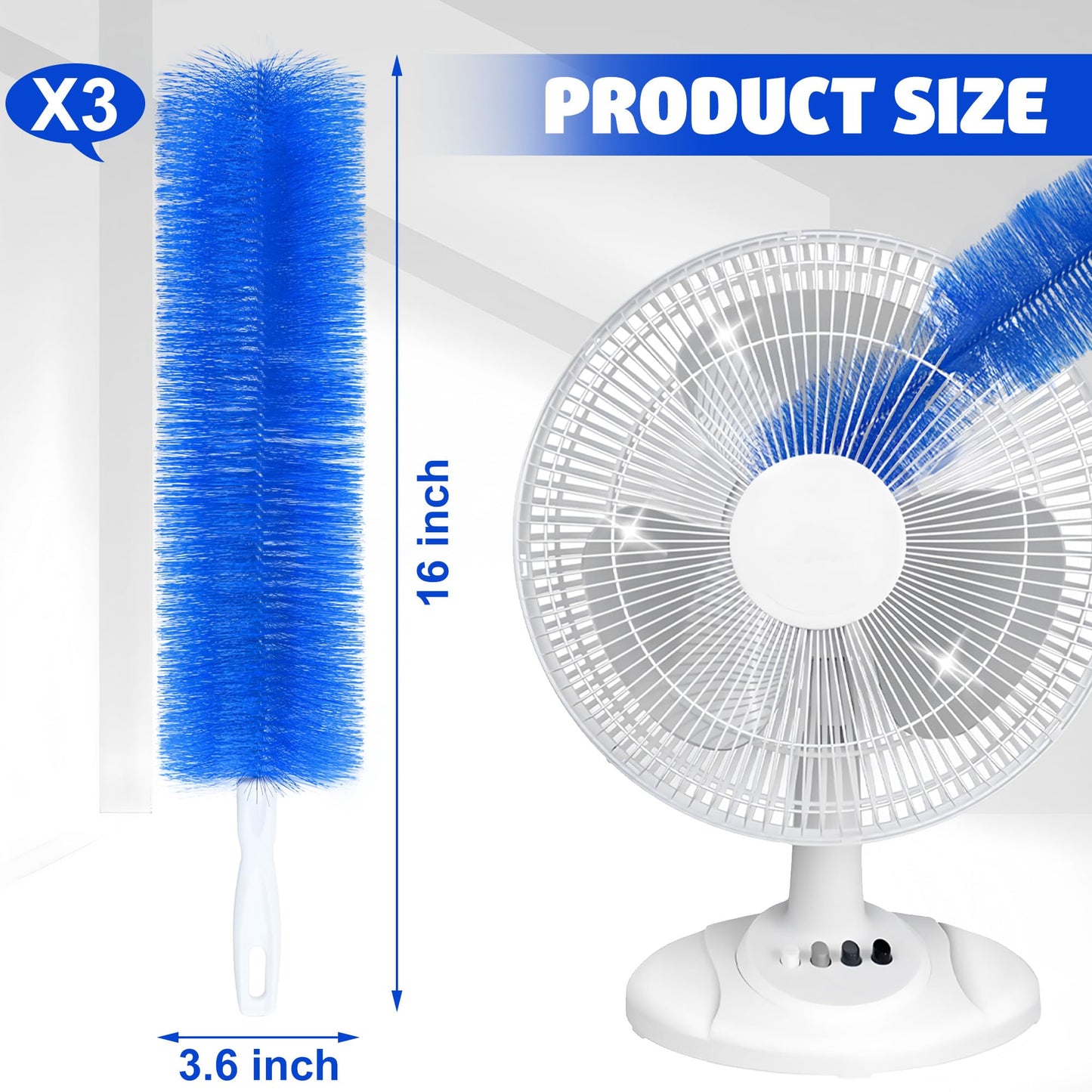Buy 1 Get 3,Fan Cleaner Brush,Duster,Cleaner Brush,Bendable Microfiber Head,Reusable Dust Remover,Washable,ldeal for Ceiling Fan Blades,Curtains,Air Vents