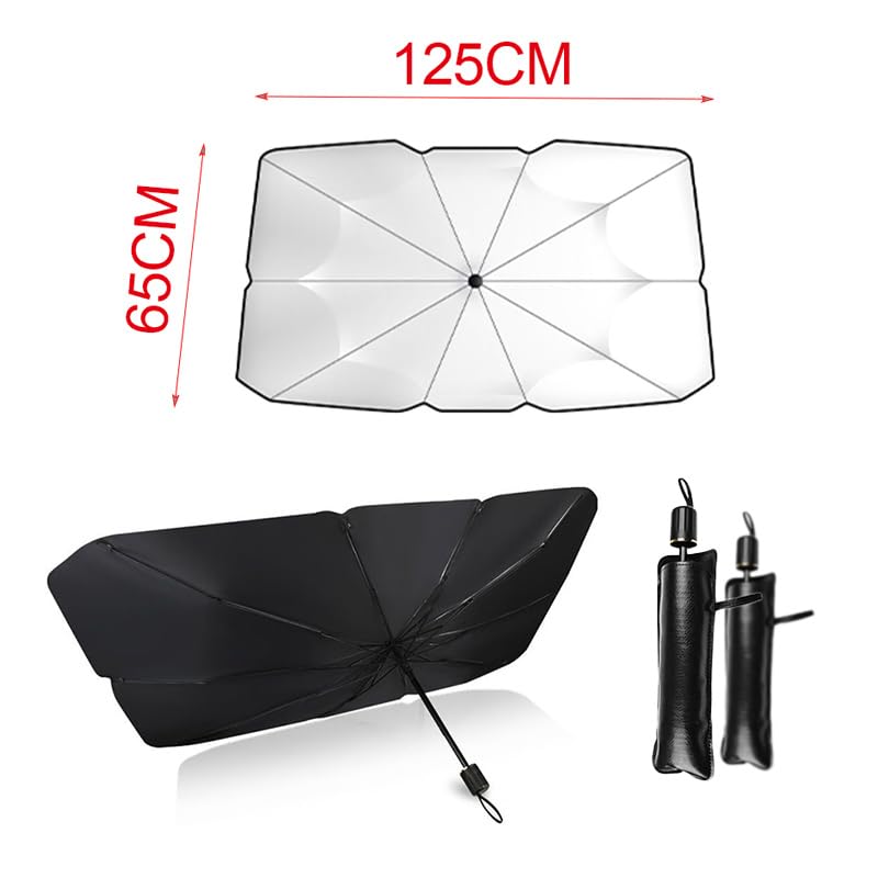 Compact -Fold Anti-UV Windshield Sunshade, Multipurpose Car Front Window Heat Protective Umbrella for Sedan SUVs, Automotive Exterior Accessories for Men &Women, Car Stuff, Vehicle