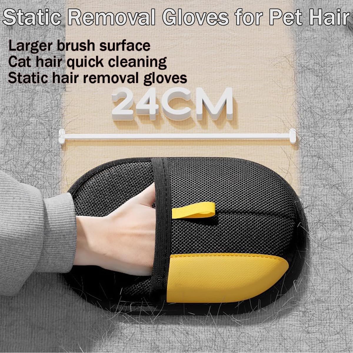 Pet hair remover Electrostatic gloves Two-way brush sticky hair ROLLER Cat hair dog hair glover Grooming Removal Cleaning