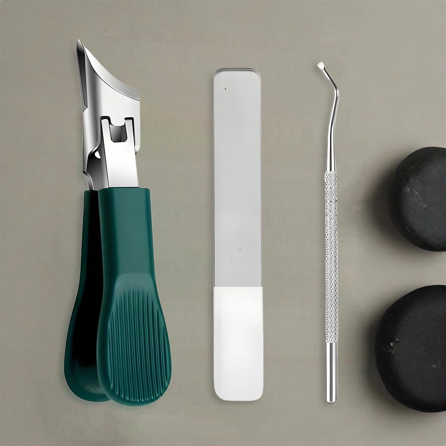 Professional Set Eagle - Beak Beveled Nail Clippers: Multifunctional, Large - Opening Anti- Splash Household Nail Clippers Set for Thick & Hard Nails.