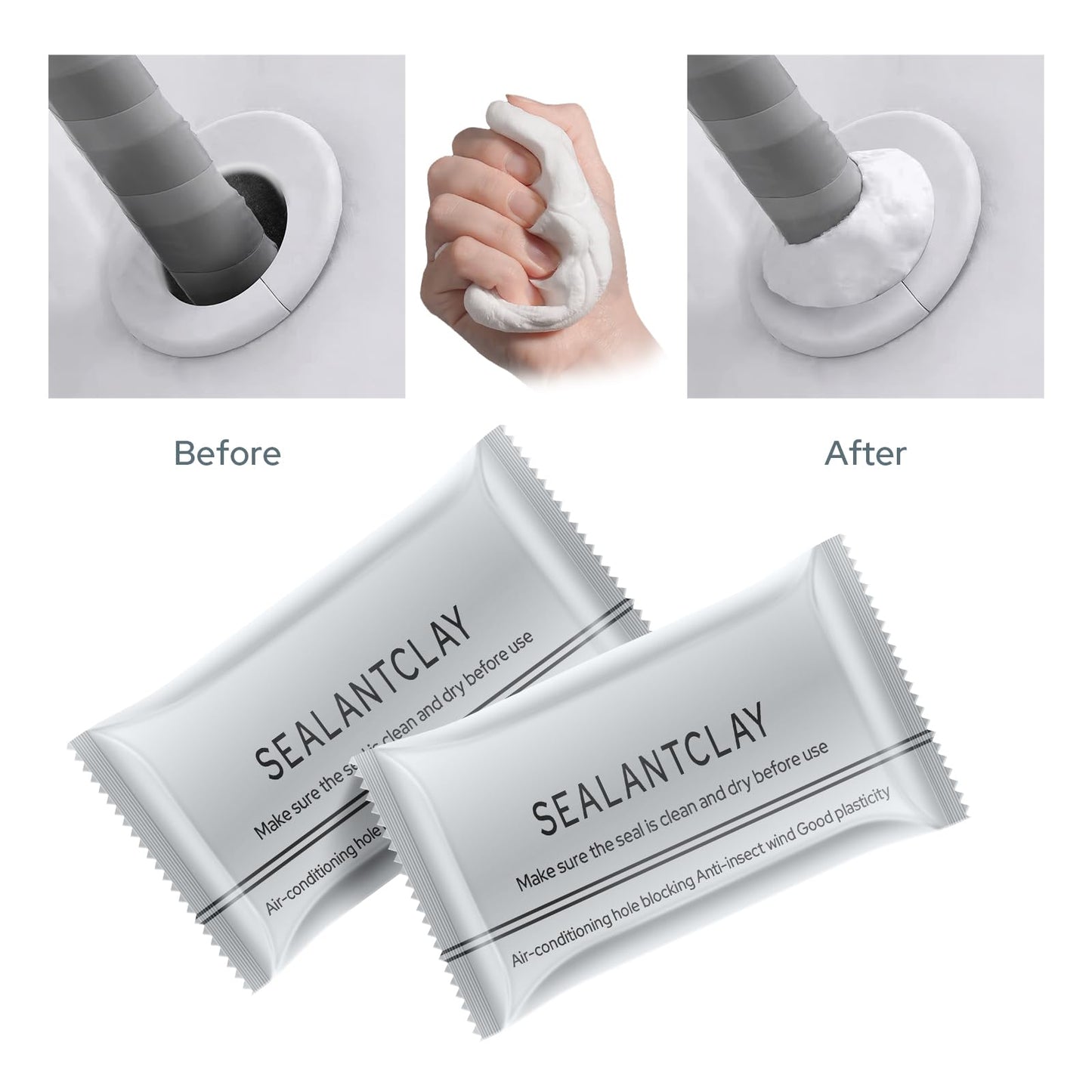 10Count Waterproof Sealant Putty,Quick Mending Mud,Repair Wall Holes,for Drain Connection,Wall Hole,Air Conditioning Hole Waterproof Seal Putty.MirrorZone.