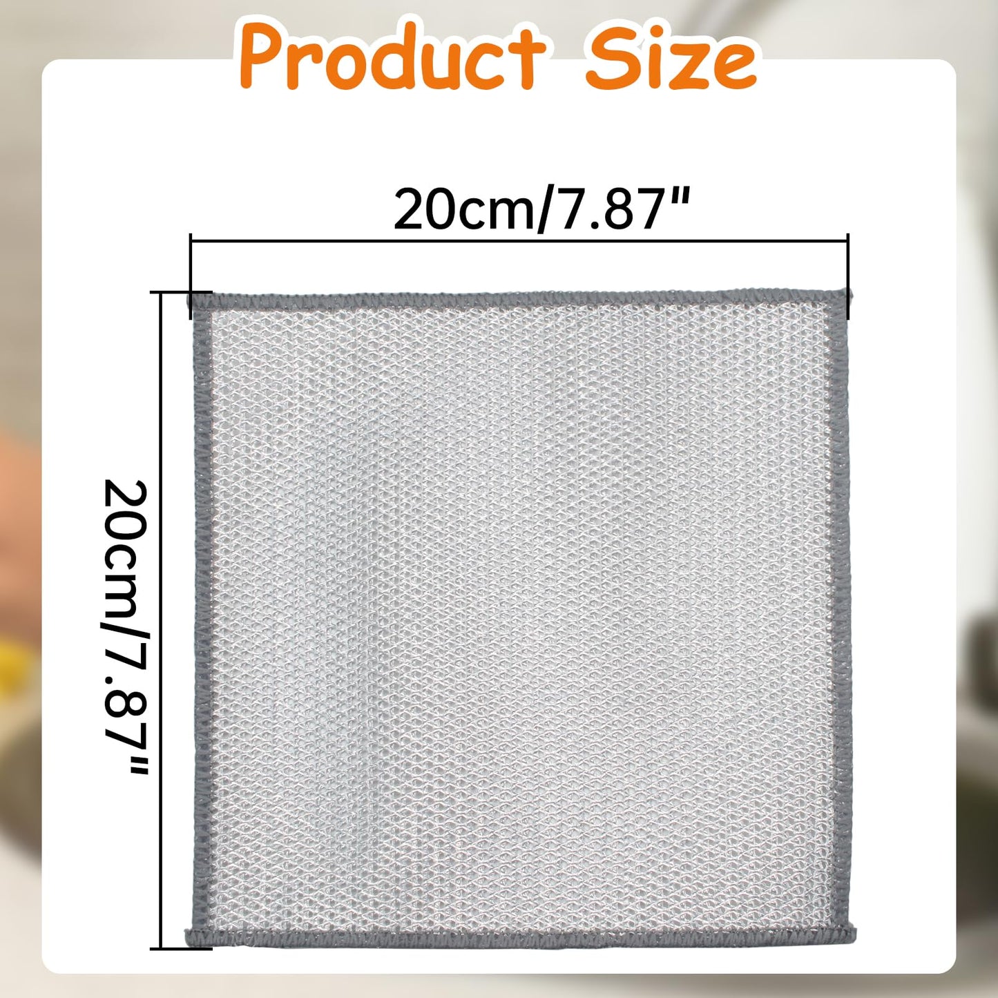 12 Count Multipurpose Wire Dishwashing Rags- Non - Scratch, Reusable & Washable Cleaning Cloths for Kitchen, Sinks, and Pans | Robust Wet & Dry Use Scrubber for Dishes