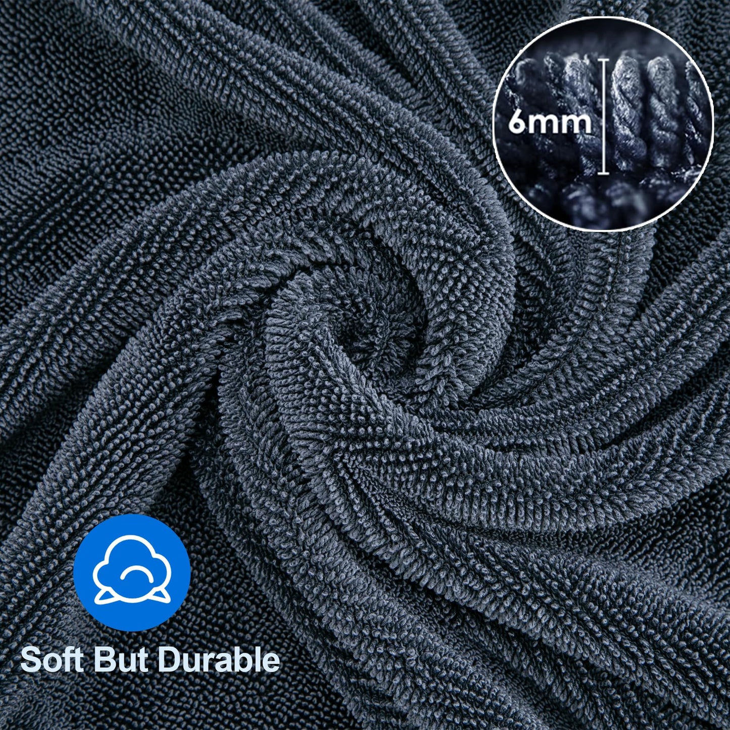 2 Count Shiny Wipes Gray Microfiber Shower Cleaning Cloths Streakless Super Absorbent Reusable Towel for Kitchen Home Use