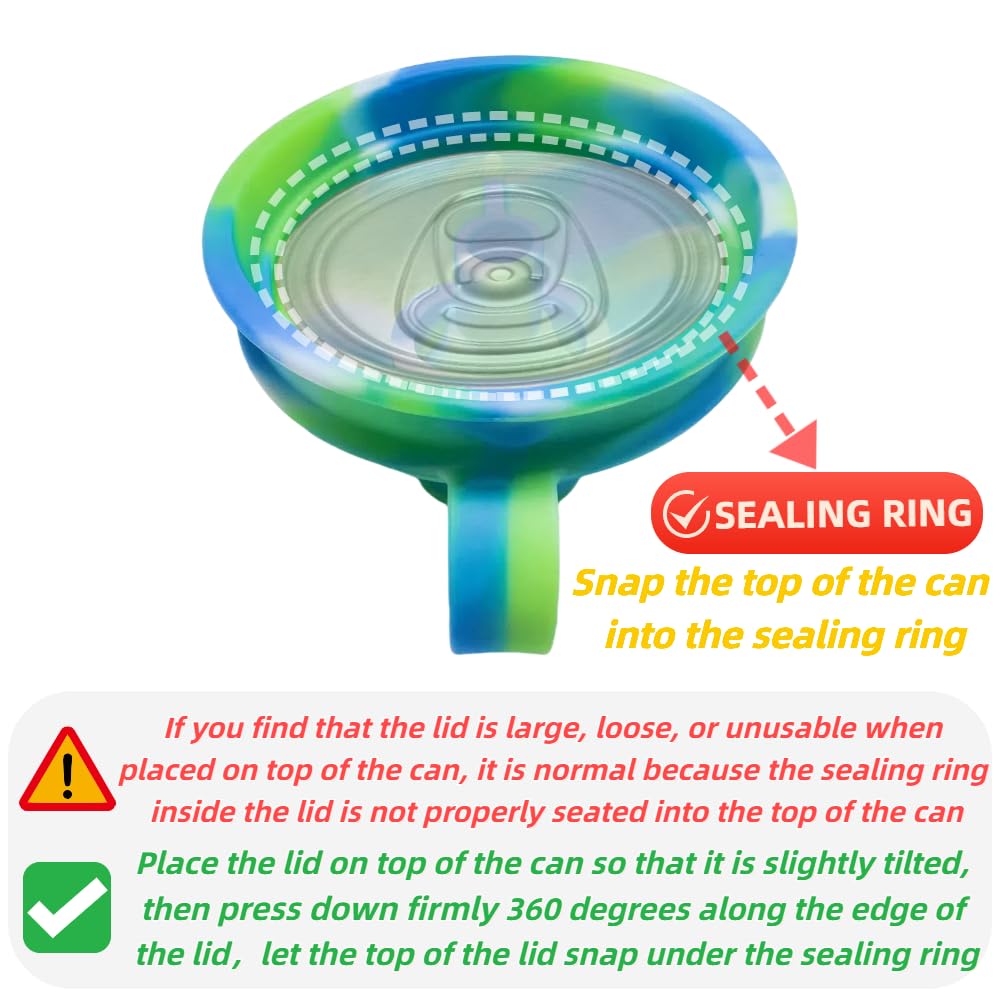 4-Pack Reusable Silicone Soda Can Lids with Straw - Fits Standard Cans, Perfect for Coke, Beer, Juice & Energy Drinks, Ideal for Children's Gifts