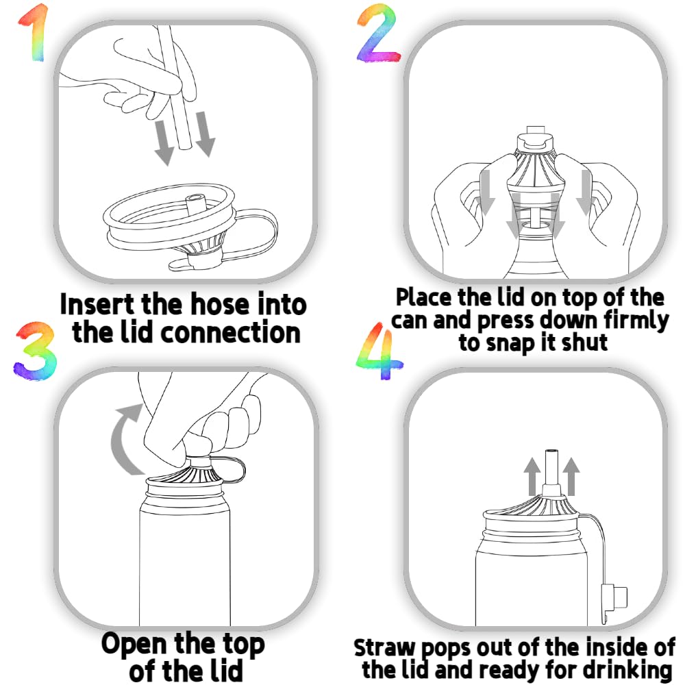 4-Pack Reusable Silicone Soda Can Lids with Straw - Fits Standard Cans, Perfect for Coke, Beer, Juice & Energy Drinks, Ideal for Children's Gifts