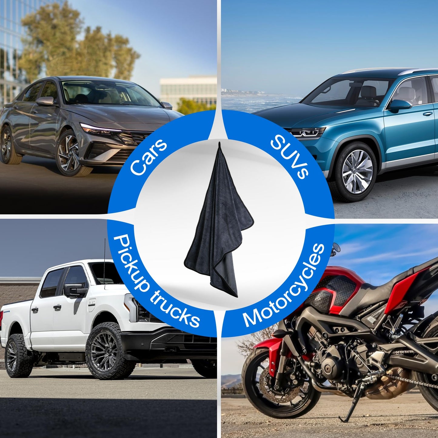 2 Count Shiny Wipes Gray Microfiber Shower Cleaning Cloths Streakless Super Absorbent Reusable Towel for Kitchen Home Use