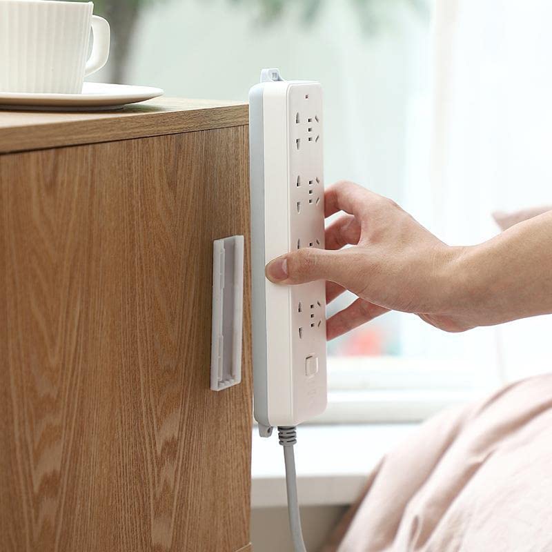 12-pack Self-Adhesive Power Strip Holders - Drill- Free Socket Mounts for Desktop, Kitchen, Home & Office Cable Management(Random Color)