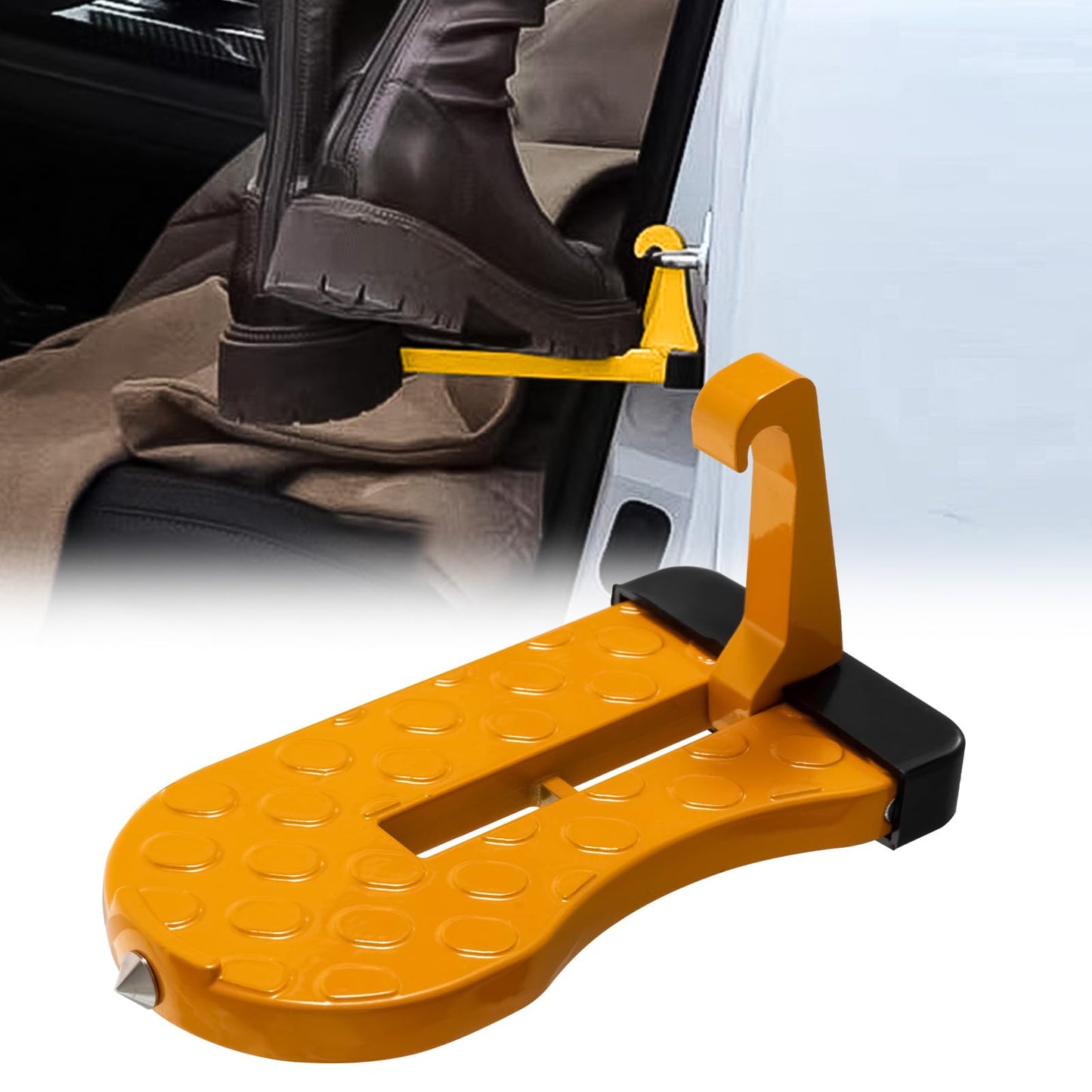 Car Door Step with Safety Hammer Tip High Strength Durable Anti-Slip Design Strong Load Bearing Capacity Aluminum Alloy Pedal Support