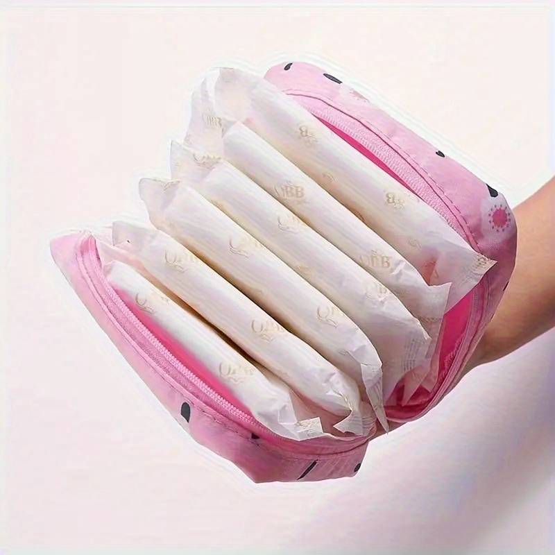 Sanitary Napkin Storage Bag,Portable Menstrual Pad Storage Bag,Small Zipper Storage Bag for Outdoor Travel, Popular Home Organizing Tools