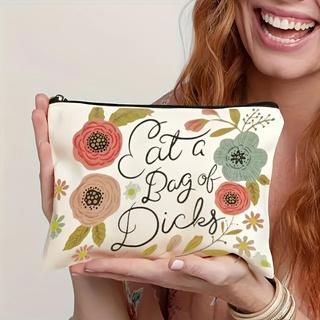 Storage Bag with Floral Pattern, Lightweight Multi- functional Fashion Makeup Bag,Casual Travel Makeup Bag,Portable Zipper Cosmetic Organizer Storage Bag