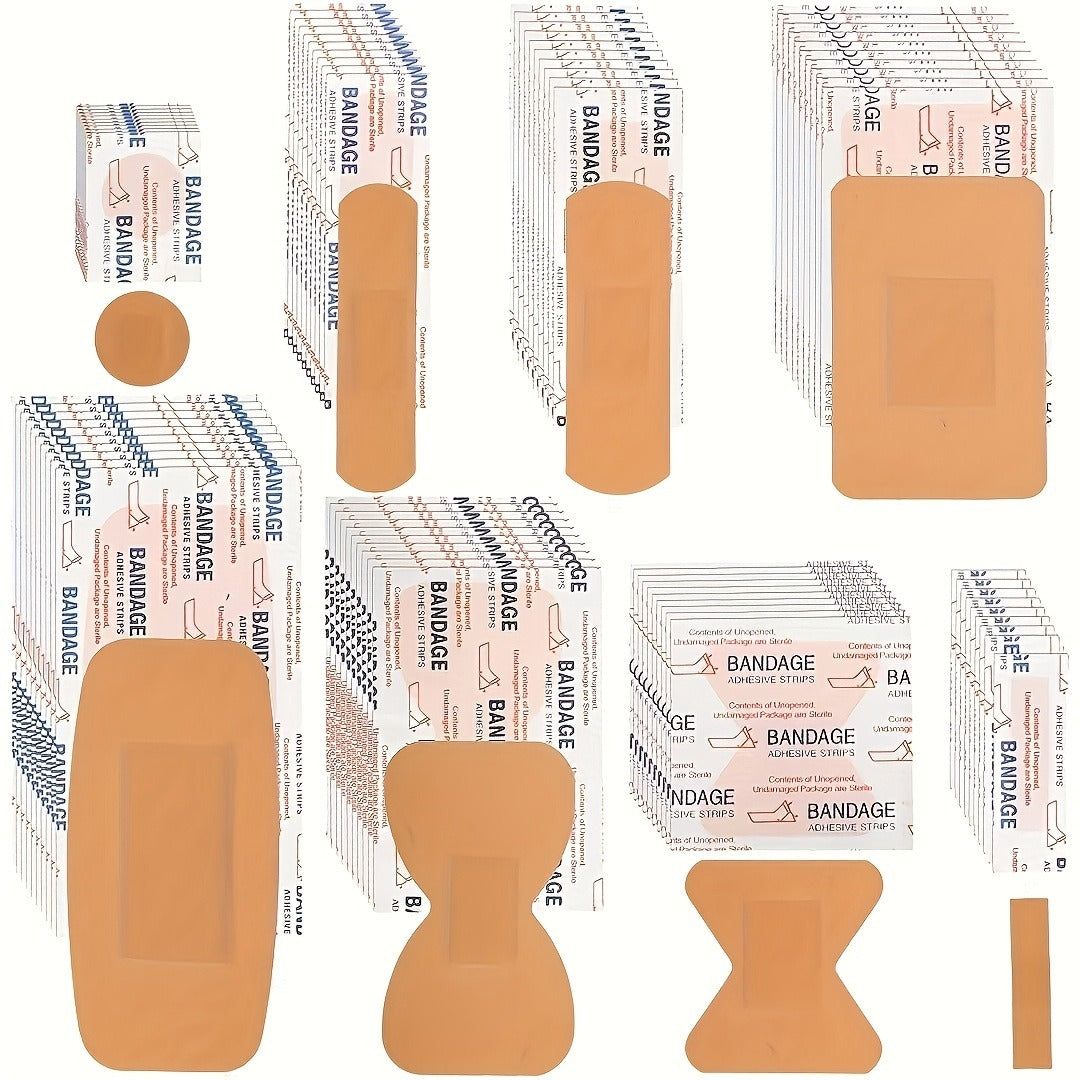 80&160-Pack PE Flexible Adhesive Bandages, All- in-One Waterproof and Highly Breathable Bandages with Cushioned Pad for Wound Care, Variety Pack with Finger & Knuckle Bandages