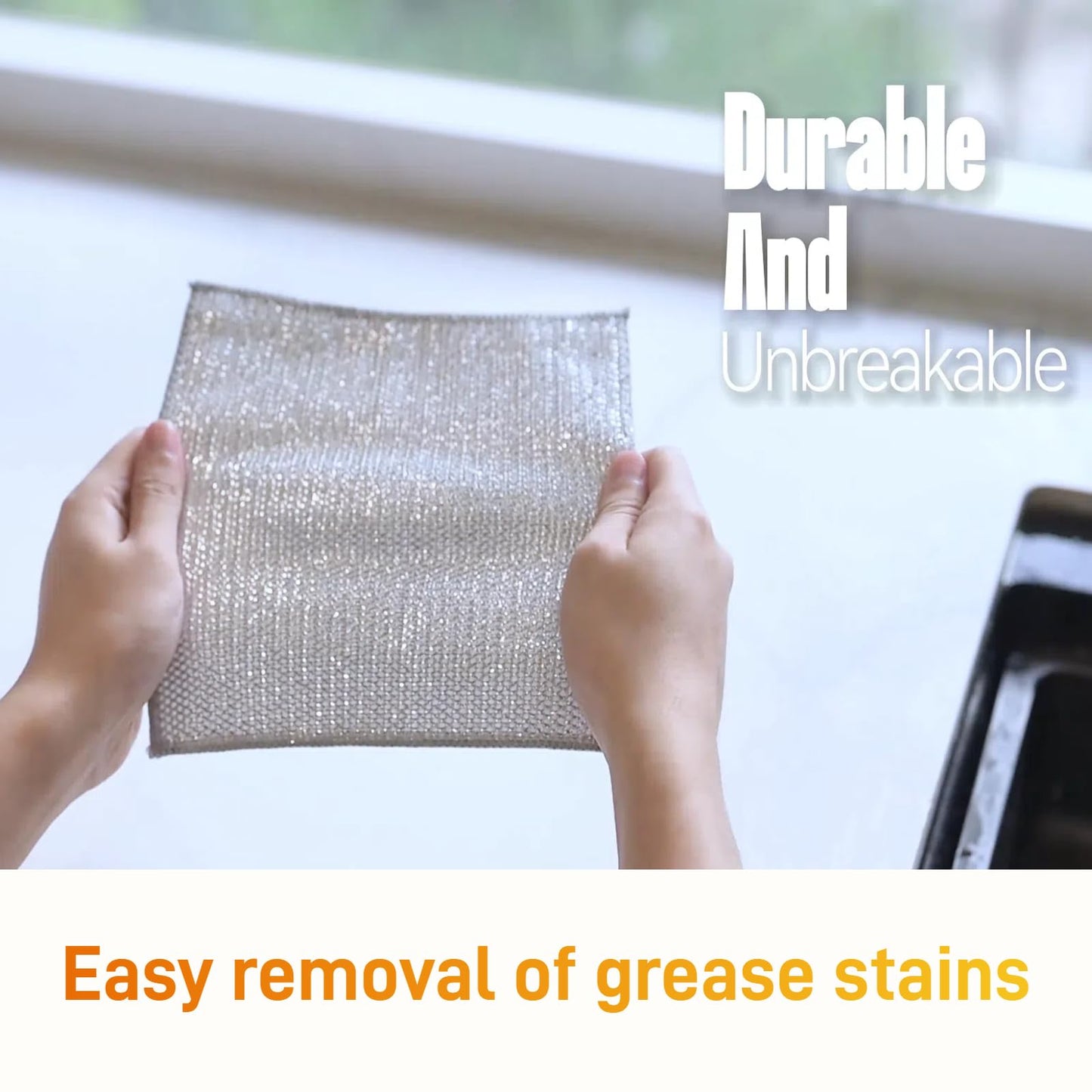 12 Count Multipurpose Wire Dishwashing Rags- Non - Scratch, Reusable & Washable Cleaning Cloths for Kitchen, Sinks, and Pans | Robust Wet & Dry Use Scrubber for Dishes