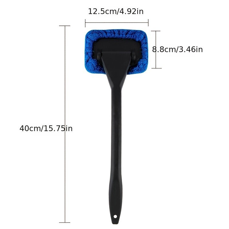 Windshield Cleaner Tool Car Window Cleaner with2 Reusable and Washable Microfiber Pads and Flexible Extendable Handle Auto Inside Glass Wiper Kit