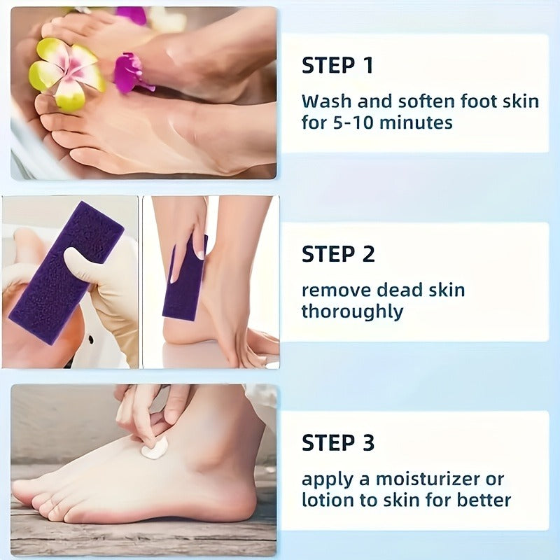 4 Pcs of Foot Pumice Stones and Scrubbers, Durable Exfoliating Pedicure Tools, Home Body - Cleansing Aids for Men and Women