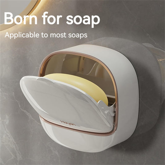 Soap Dish with Drain Box, Wall Mounted Soap Holder for Shower