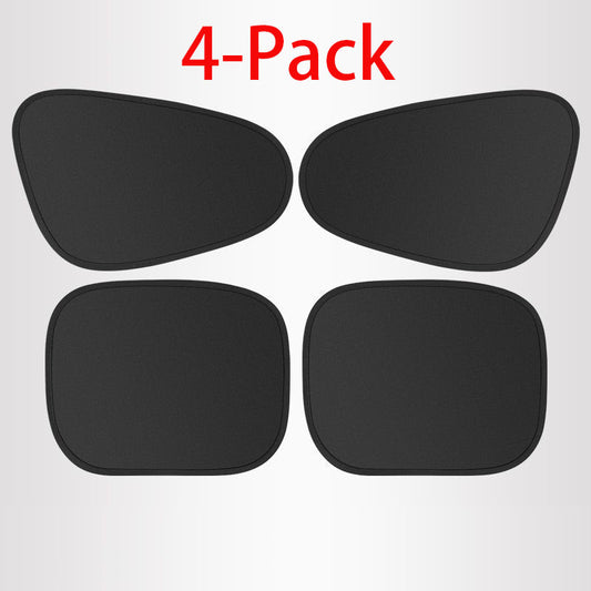 Car Side Window Sun Shade, Electrostatic Adsorption, 4 Pack Ultra - Light Front Shade,4- Layer Protection, Foldable Anti-Glare
