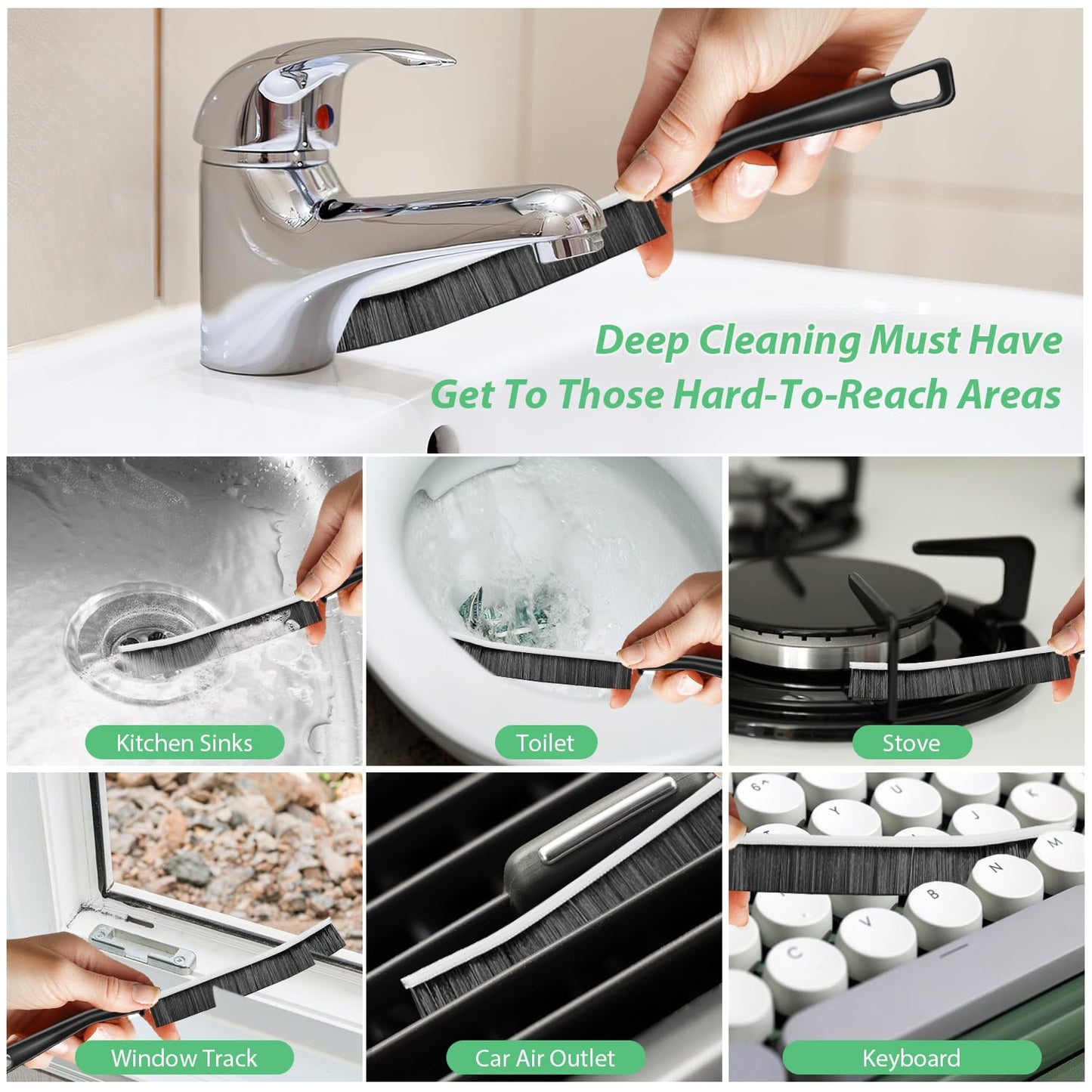 Spring Cleaning -5Pcs Crevice Scrubbing Brush Stiff Bristle Gap Brush Multifunctional for Bathroom Household Kitchen Tiles Window Crevice Cleaning Tool