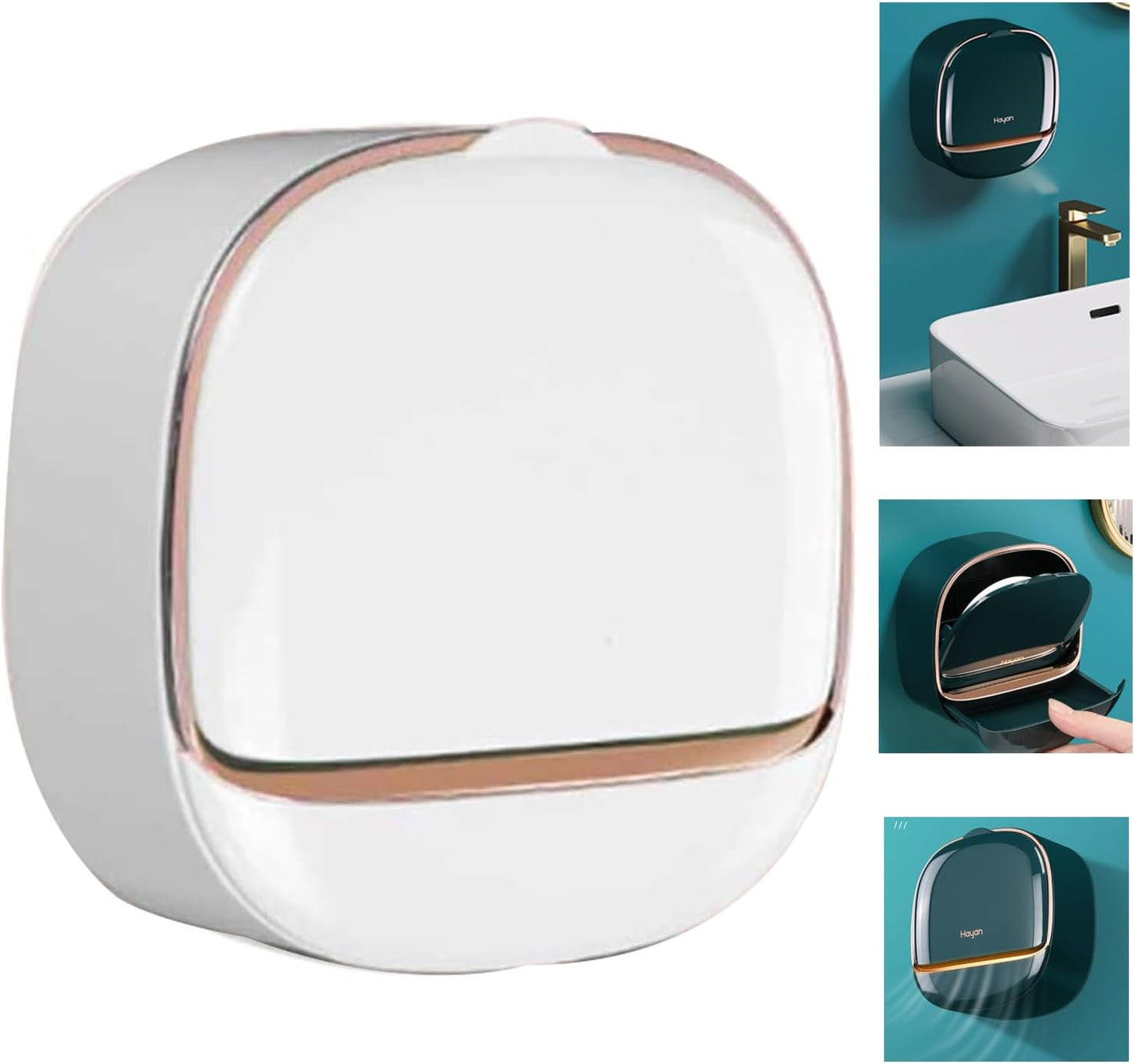 Soap Dish with Drain Box, Wall Mounted Soap Holder for Shower
