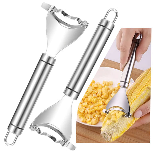 2 Counts Corn Peeler, Heavy - Duty Corn Shucker - Rustproof Steel Blade for Bulk Corn Processing