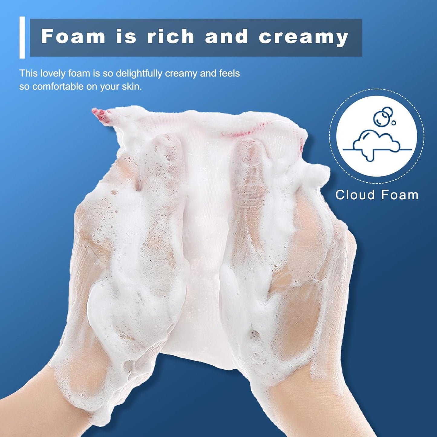 20 Counts Foaming Mesh Bags, Large Foaming, Exfoliating Face Cleansing Net for Luxurious Bath& Shower Experience, Includes White Drawstring Pouch for Convenient