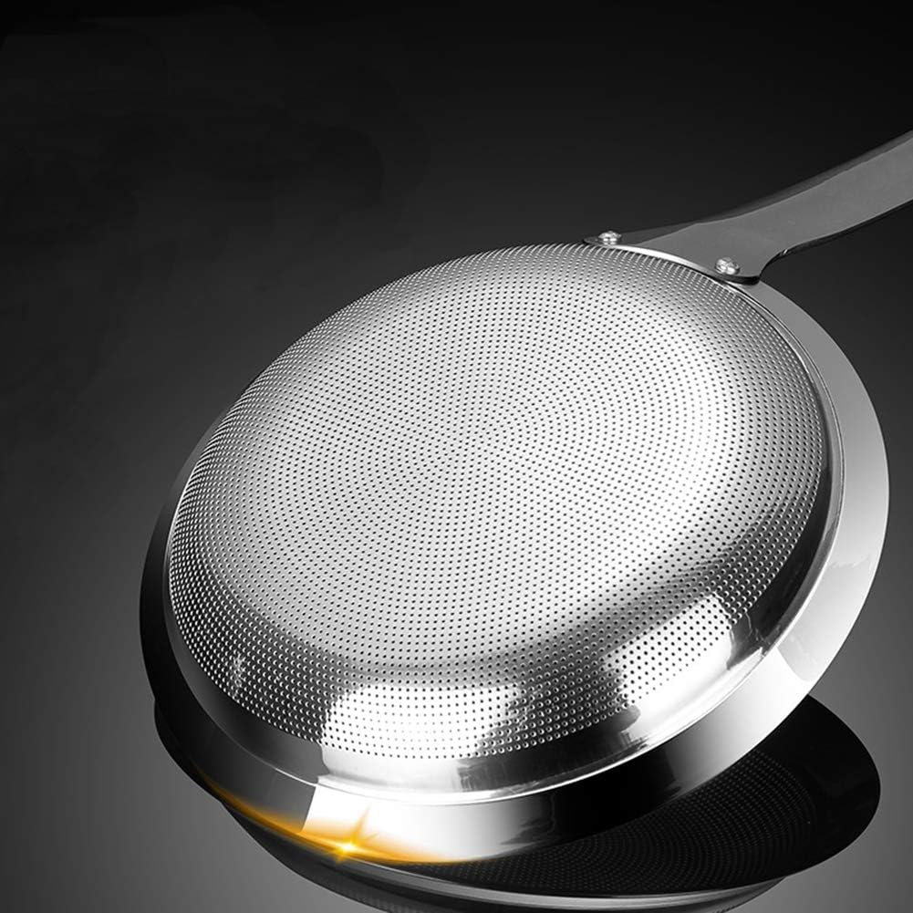 Filter Scoop Stainless Steel Fat Skimmer Spoon Fine Mesh Strainer Food Strainer With Ergonomic Handle Kitchen Oil Skimmer Strainer
