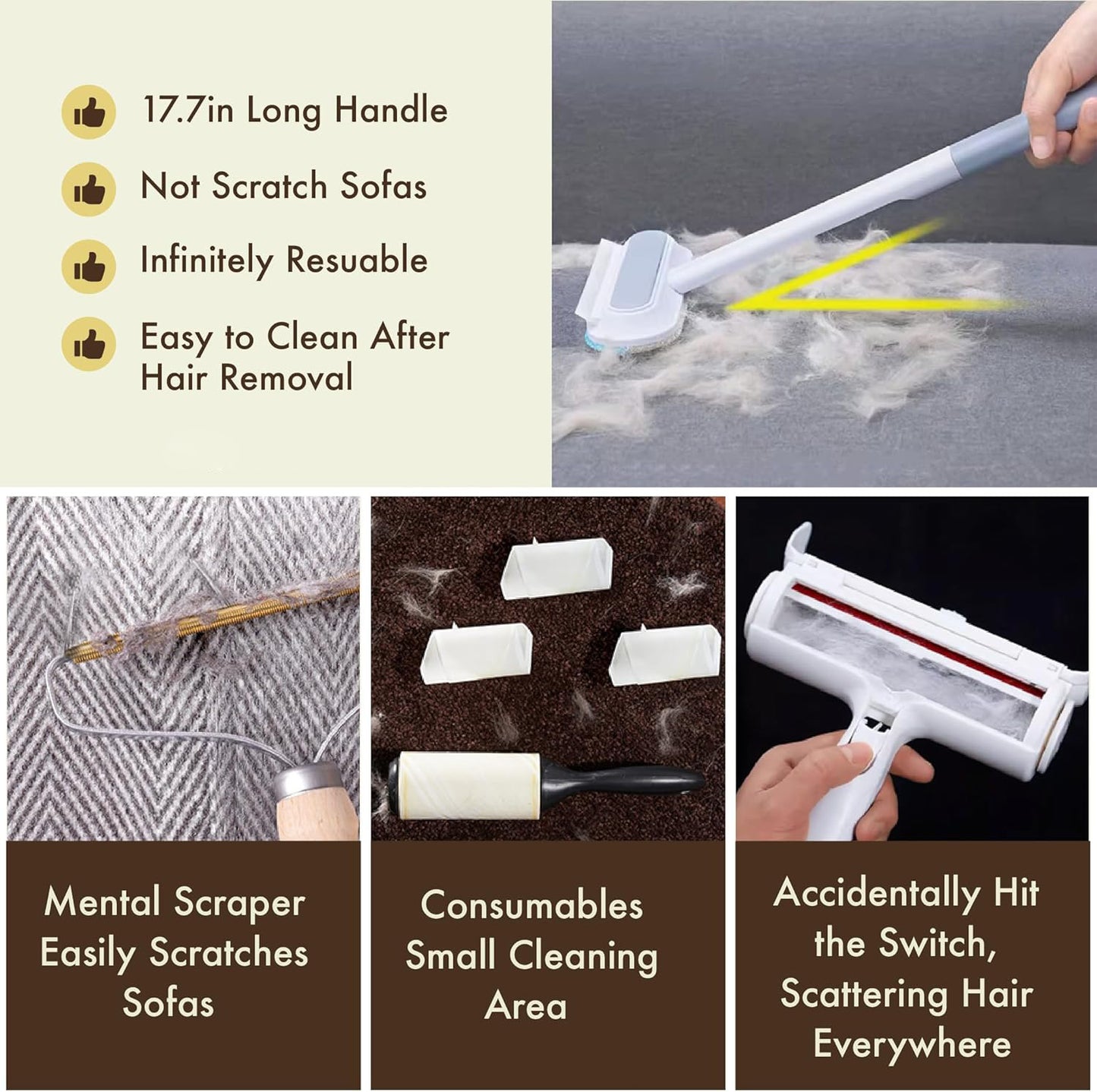 2-in-1 Multi-Functional Pet Hair Remover & Window Cleaner Reusable Lint Tool for All Surfaces(Home & Car)
