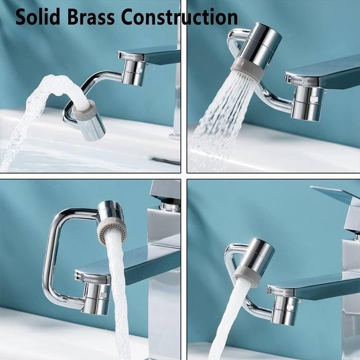 1440°Rotatable Faucet Aerator Extension - for Effortless, All-Angle Control, Rotating Swivel Faucet Aerator Extender, Kitchen Bathroom Sink Faucets Nozzle Attachment with 2 Mode Splash(1PC)