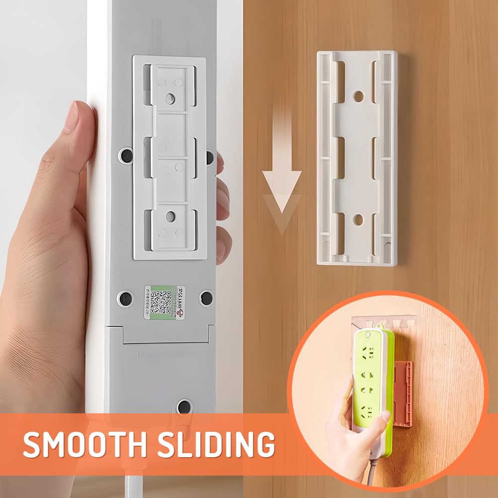 12-pack Self-Adhesive Power Strip Holders - Drill- Free Socket Mounts for Desktop, Kitchen, Home &amp; Office Cable Management(Random Color)