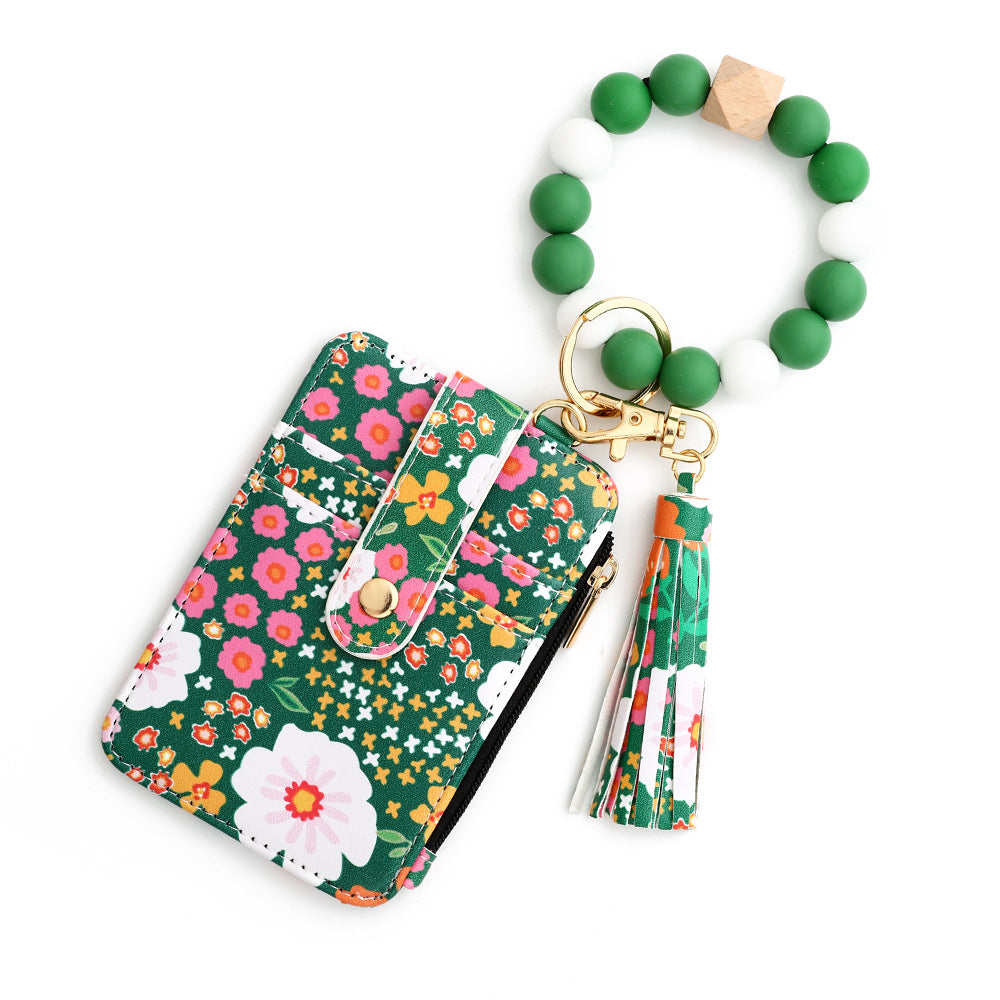 Chic Boho Keychain with Flower Wallet -Ideal for Key & Bag Decor, Gift for Her
